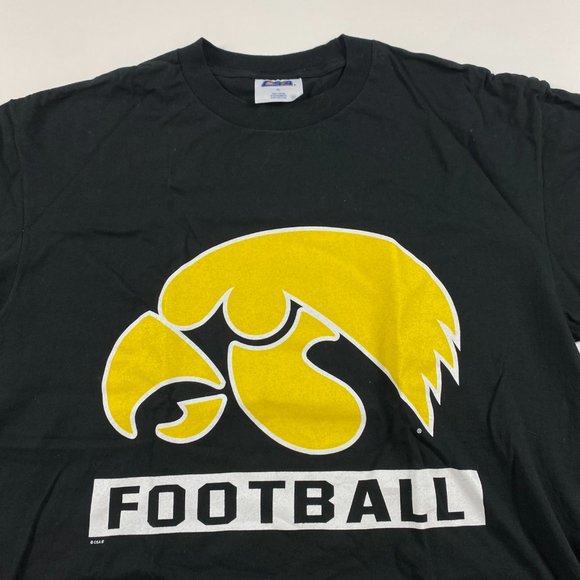 Vintage NWT Iowa Hawkeyes T Shirt Mens XL Black Cotton NCAA - Picture 2 of 9